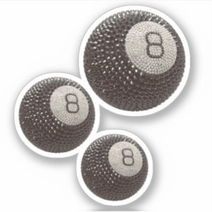 Lucky Disco 8 PINK, Lucky 8 Disco-Kugel, Snooker Aufkleber