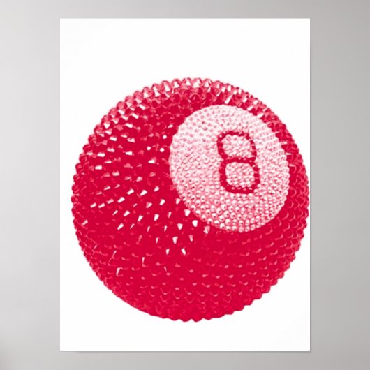 Lucky Disco 8 Pink, Lucky Disco Ball, Funky Art Poster (Vorne)