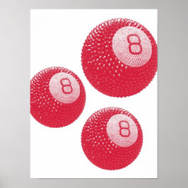 Lucky Disco 8 Pink, Lucky Disco Ball, Funky Art Poster