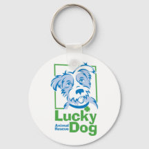 Lucky Dog Basic Button Keychain
