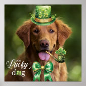 Lucky Dog Funny Custom Foto St. Patrick's Day Poster (Vorne)