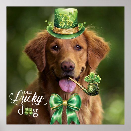 Lucky Dog Funny Custom Foto St. Patrick's Day Poster (Vorne)