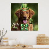 Lucky Dog Funny Custom Foto St. Patrick's Day Poster (Küche)