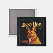 Lucky Dog Magnet (Vorderseite/Rückseite)