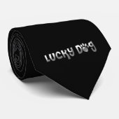 Lucky Dog Paw Print Krawatte (Gerollt)
