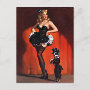 Lucky Dog Pin Up Postkarte