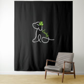 Lucky Dog St Patricks Day Niedlich Irish Puppy Sha Wandteppich (Beispiel)