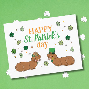 Lucky Dogs St. Patrick's Day Feiertagspostkarte