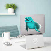Lucky Dolphin Aufkleber (Laptop auf Schreibtisch)