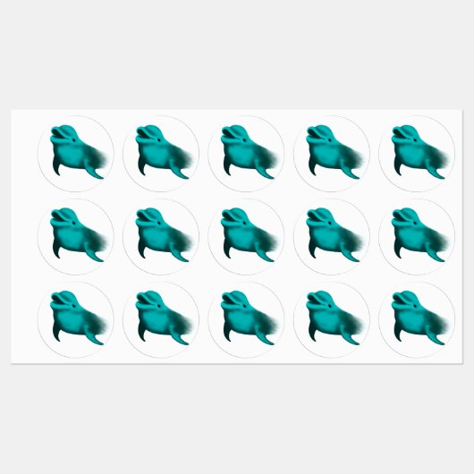 Lucky Dolphin Etiketten (Blatt)