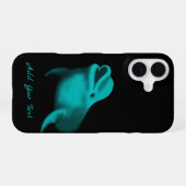 Lucky Dolphin - Ihren Text hinzufügen iPhone 16 Hülle (Rückseite (Horizontal))