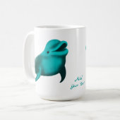 Lucky Dolphin - Ihren Text hinzufügen Kaffeetasse (Vorderseite Links)