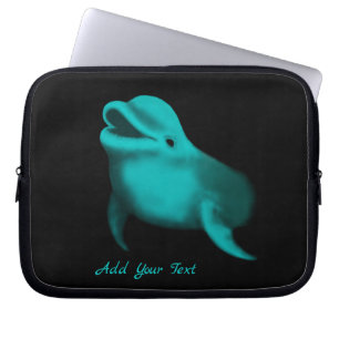 Lucky Dolphin - Ihren Text hinzufügen Laptopschutzhülle