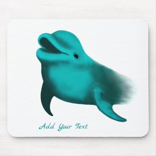 Lucky Dolphin - Ihren Text hinzufügen Mousepad (Vorne)