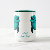 Lucky Dolphin - Ihren Text hinzufügen Zweifarbige Tasse (Mittel)