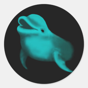Lucky Dolphin Runder Aufkleber