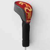 Lucky Dragon Majestät, Regal Red & Gold Golf Headcover (angewinkelt)