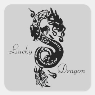 Lucky Dragon Quadratischer Aufkleber