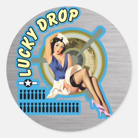 Lucky Drop II Nase Art Runder Aufkleber (Vorderseite)