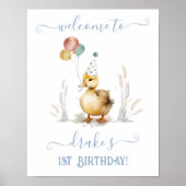 Lucky Duck 1. Geburtstag Begrüßungspposter Poster (Vorne)
