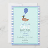 Lucky Duck 1. Geburtstag Einladung (Vorderseite)