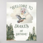 Lucky Duck 1. Geburtstag Party Begrüßungszeichen Poster (Vorne)