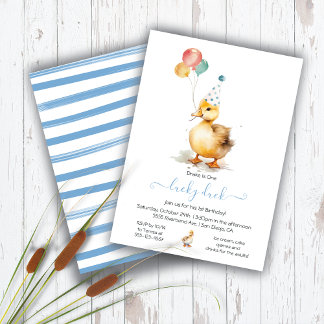 Lucky Duck 1. Geburtstag Party Einladung