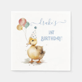 Lucky Duck 1. Geburtstag Party Serviette