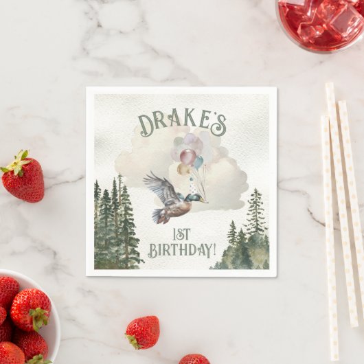 Lucky Duck 1. Geburtstag Party Serviette (Beispiel)