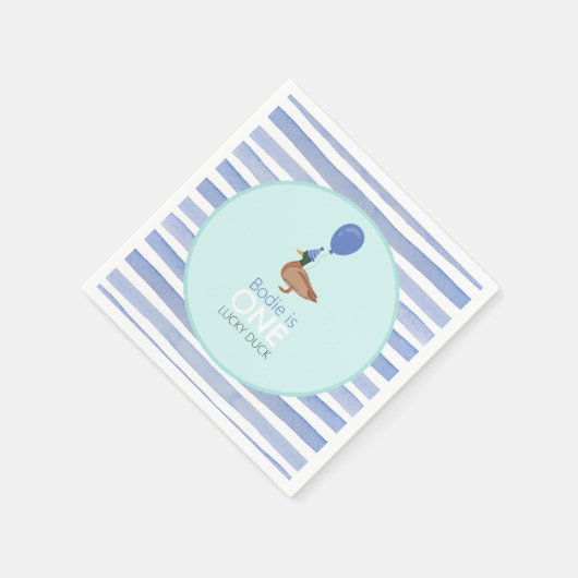 Lucky Duck 1. Geburtstag Serviette (Ecke)