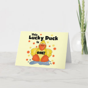 Lucky Duck 1. Geburtstag T - Shirt und Geschenke Karte