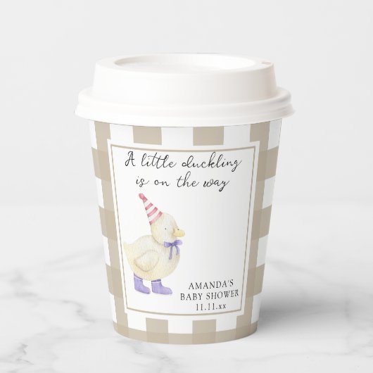 Lucky Duck Babydusche Pappbecher (Vorderseite)