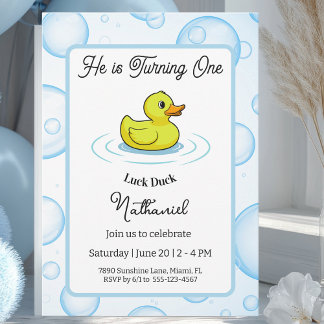 Lucky Duck Birthday Invitation Card for Kids Einladung