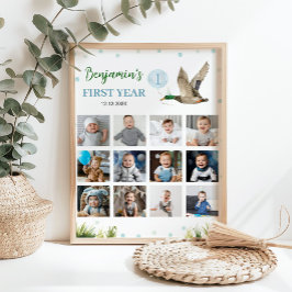 Lucky Duck Boy Erstes Jahr Foto Milestone Zeichen Poster