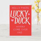 Lucky Duck Funny Valentine Grußkarte Karte (Gelbe Blume)