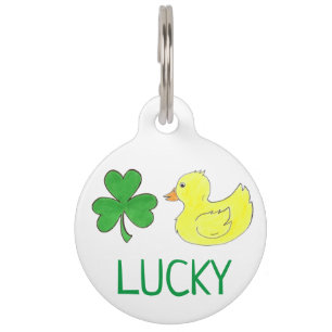 Lucky Duck Green Kleeblatt Clover Rubber Duckie Tiernamensmarke