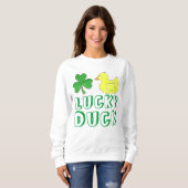 Lucky Duck Green Kleeblatt Saint Patrick's Day Sweatshirt (Vorne ganz)