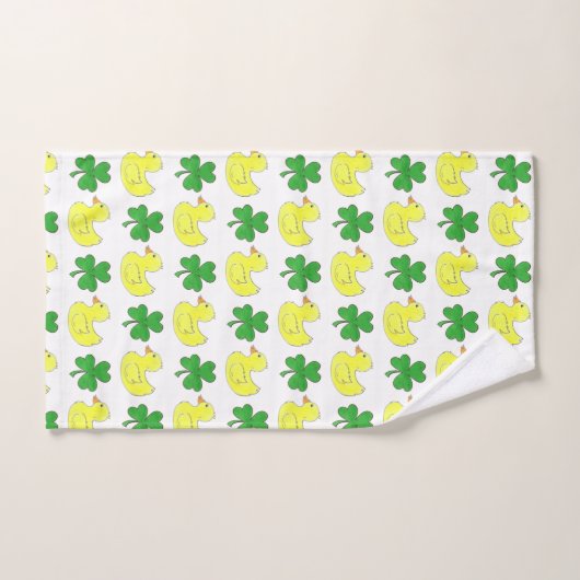 Lucky Duck Irish Kleeblatt Clover Rubber Ducky Badhandtuch Set (Handtuch)