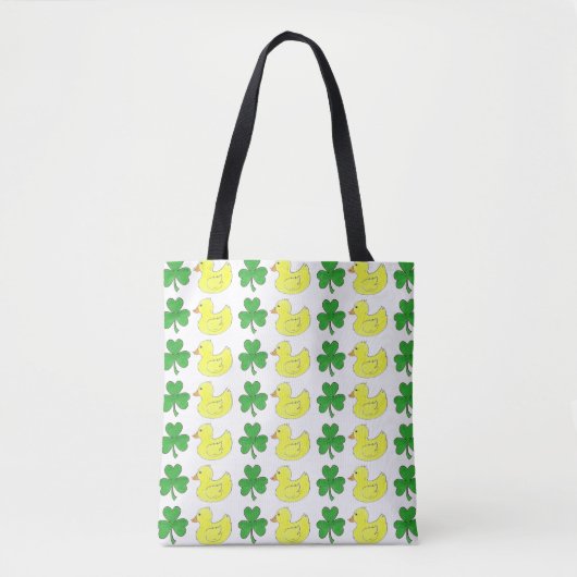 Lucky Duck Kleeblatt Clover St. Patrick's Day Tasche (Vorderseite)