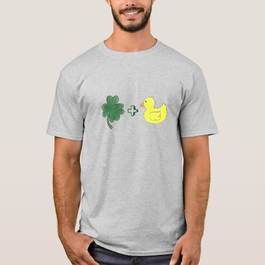 Lucky Duck Kleeblatt Duckie St. Patrick's Day T-Shirt (Vorderseite)