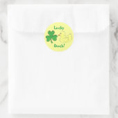Lucky Duck Kleeblatt Ducky St. Patricks Day Sticke Runder Aufkleber (Tasche)