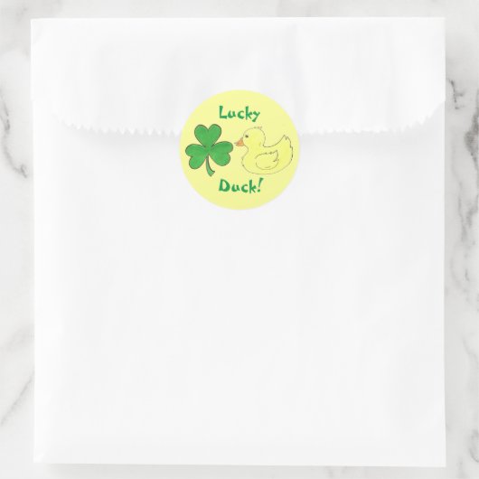Lucky Duck Kleeblatt Ducky St. Patricks Day Sticke Runder Aufkleber (Tasche)