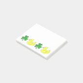 Lucky Duck Kleeblatt Rubber Ducky St. Paddy's Day Post-it Klebezettel (angewinkelt)