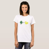 Lucky Duck Kleeblatt Rubber Ducky St. Patrick's Da T-Shirt (Vorne ganz)