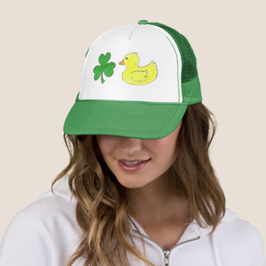 Lucky Duck Kleeblatt Rubber Ducky St. Patrick's Da Truckerkappe (Beispiel)