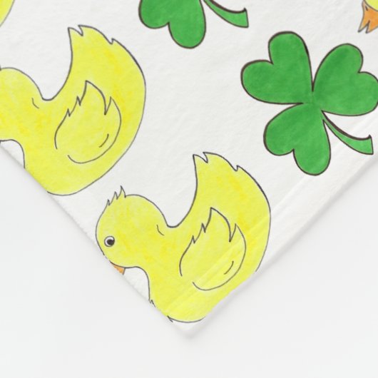 Lucky Duck Kleeblatt Rubber Ducky St Patrick's Day Fleecedecke (Ecke)
