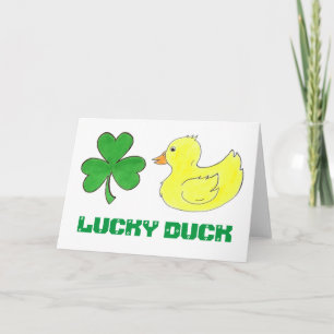 Lucky Duck Kleeblatt St. Patrick's Day Viel Glück Karte