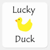 Lucky Duck Quadratischer Aufkleber (Vorderseite)