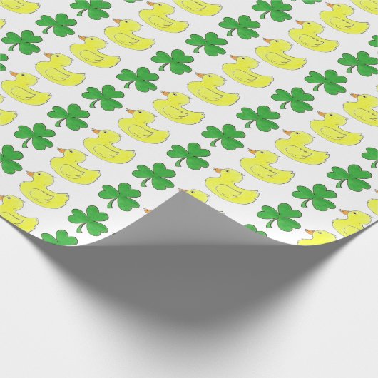 Lucky Duck Rubber Ducky Duckie Kleeblatt Clover Geschenkpapier (Ecke)