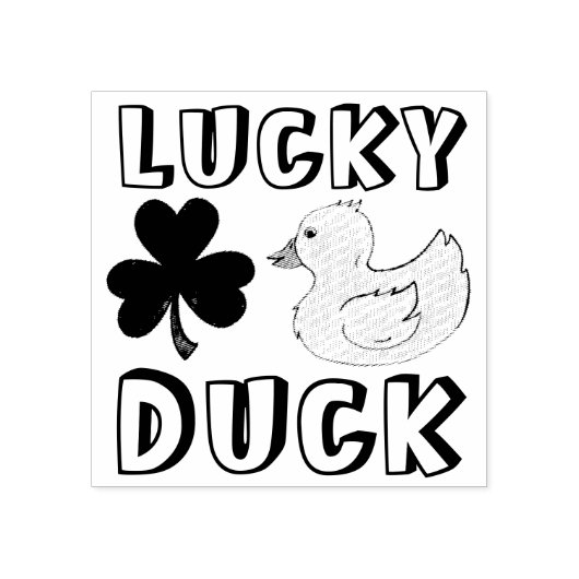 Lucky Duck Rubber Ducky Kleeblatt Clover Gummistempel (Prägung)